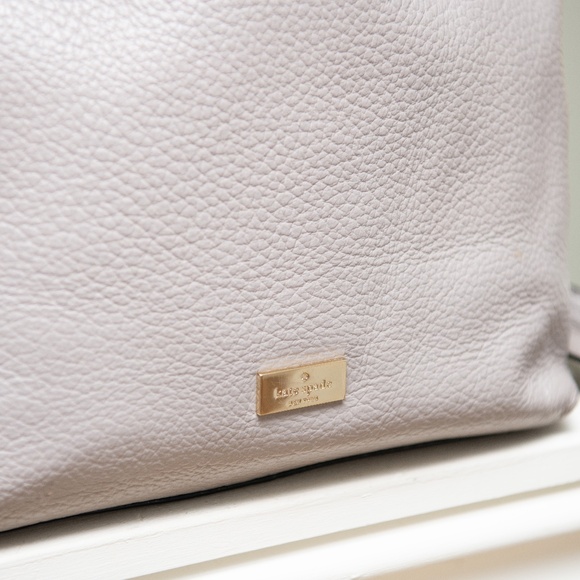 Kate Spade Purse Purple Gray Pebbled Leather Shoulder Bag w Crossbody Strap - Picture 2 of 5
